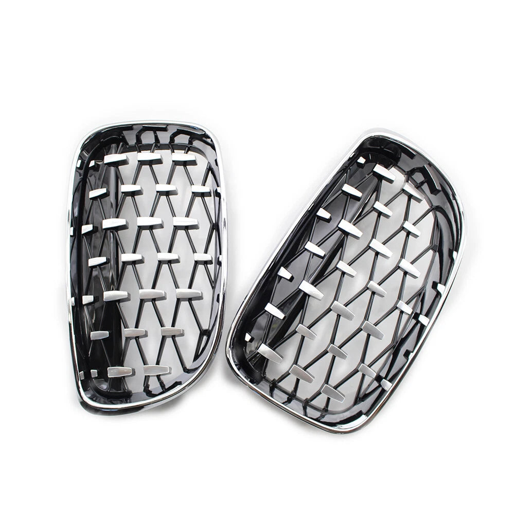 Chrome Black Diamond Front Kidney Grill for BMW 1 Series (2004-2013)