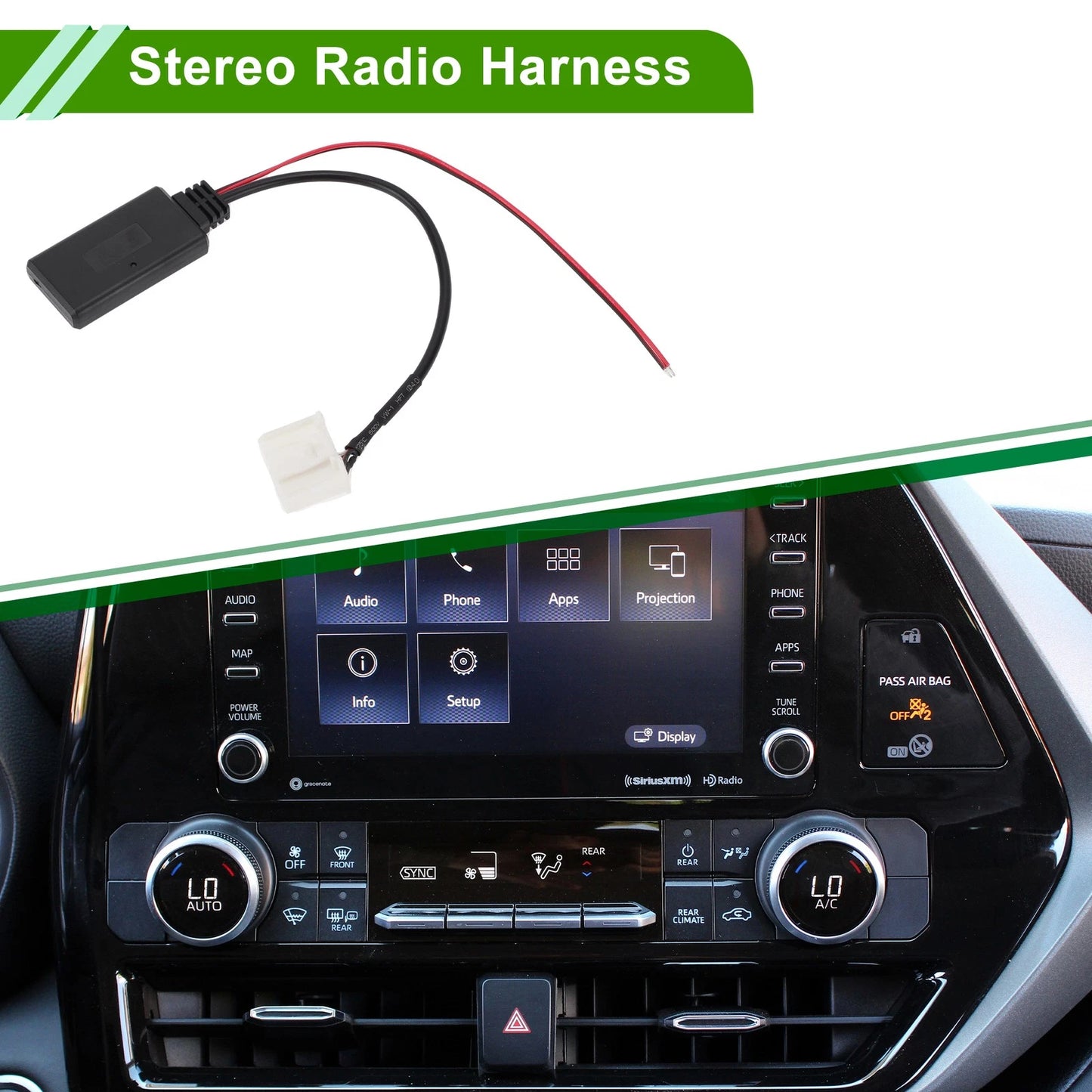 Stereo Radio Bluetooth AUX Adapter Cable for Toyota 4Runner (2003-2023)