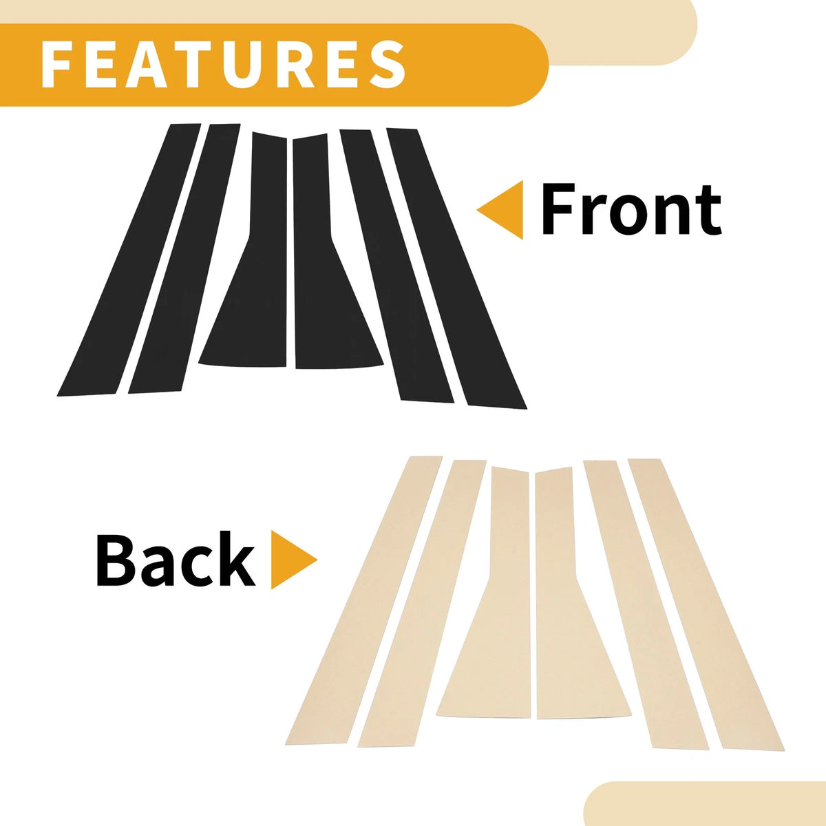 6 Pcs Door Pillar Window Trim for Subaru Forester (2019-2023) Black