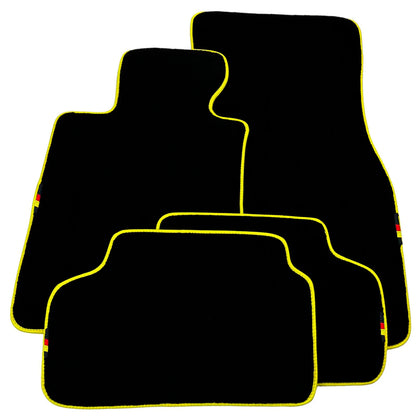 Black Floor Mats for BMW M5 E39 with Yellow Trim (1998-2003)