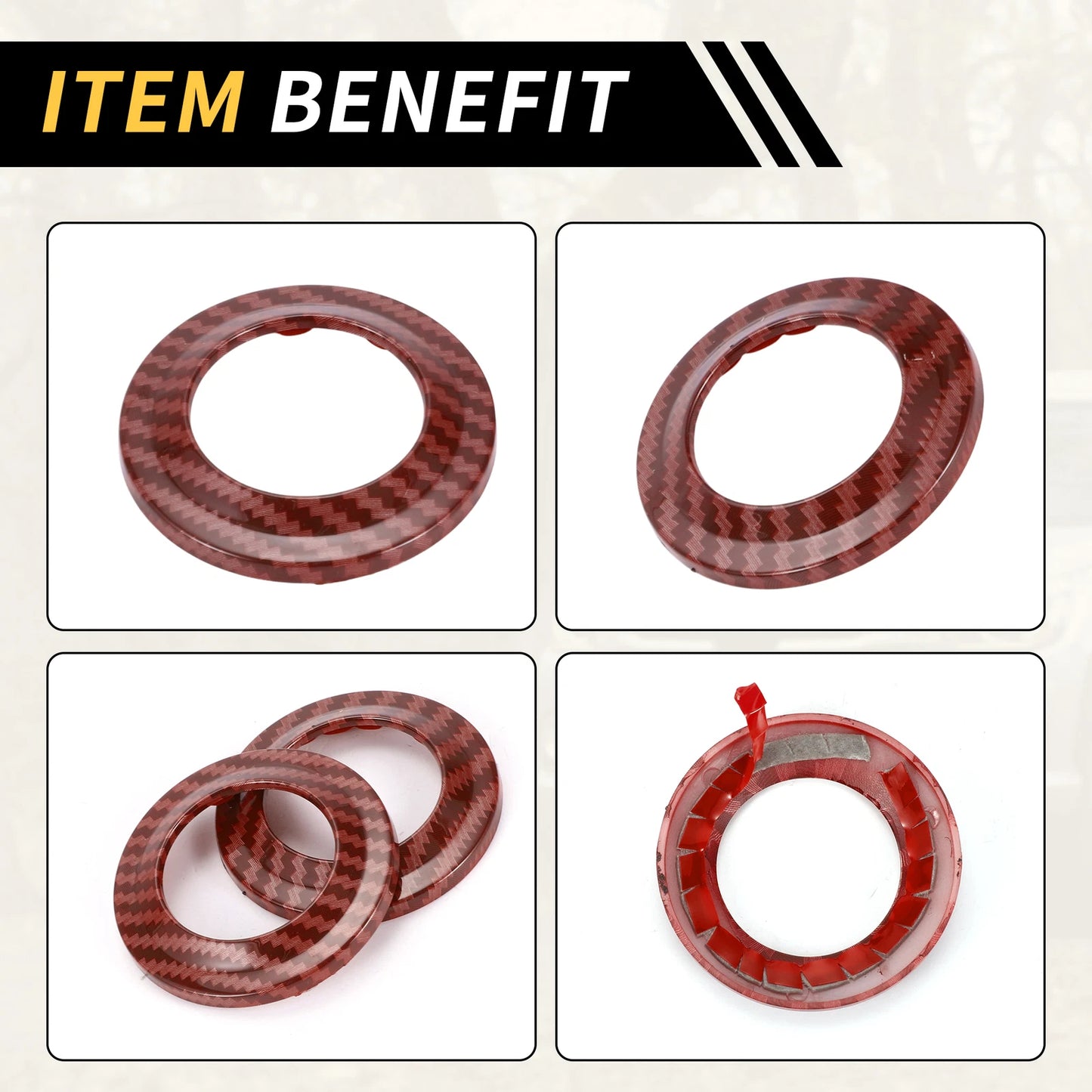 A Pillar Speaker Ring Cover Trim for Jeep Wrangler (2007-2014) Red
