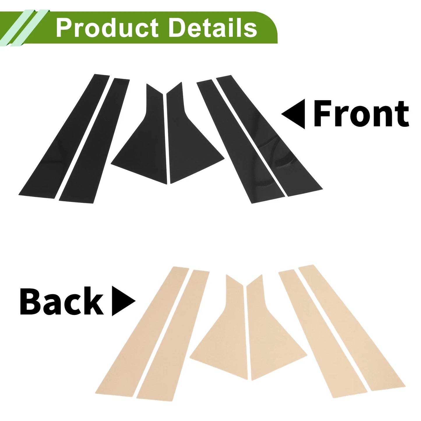 6 Pcs Door Pillar Window Trim for Chrysler 200 (2015-2019)