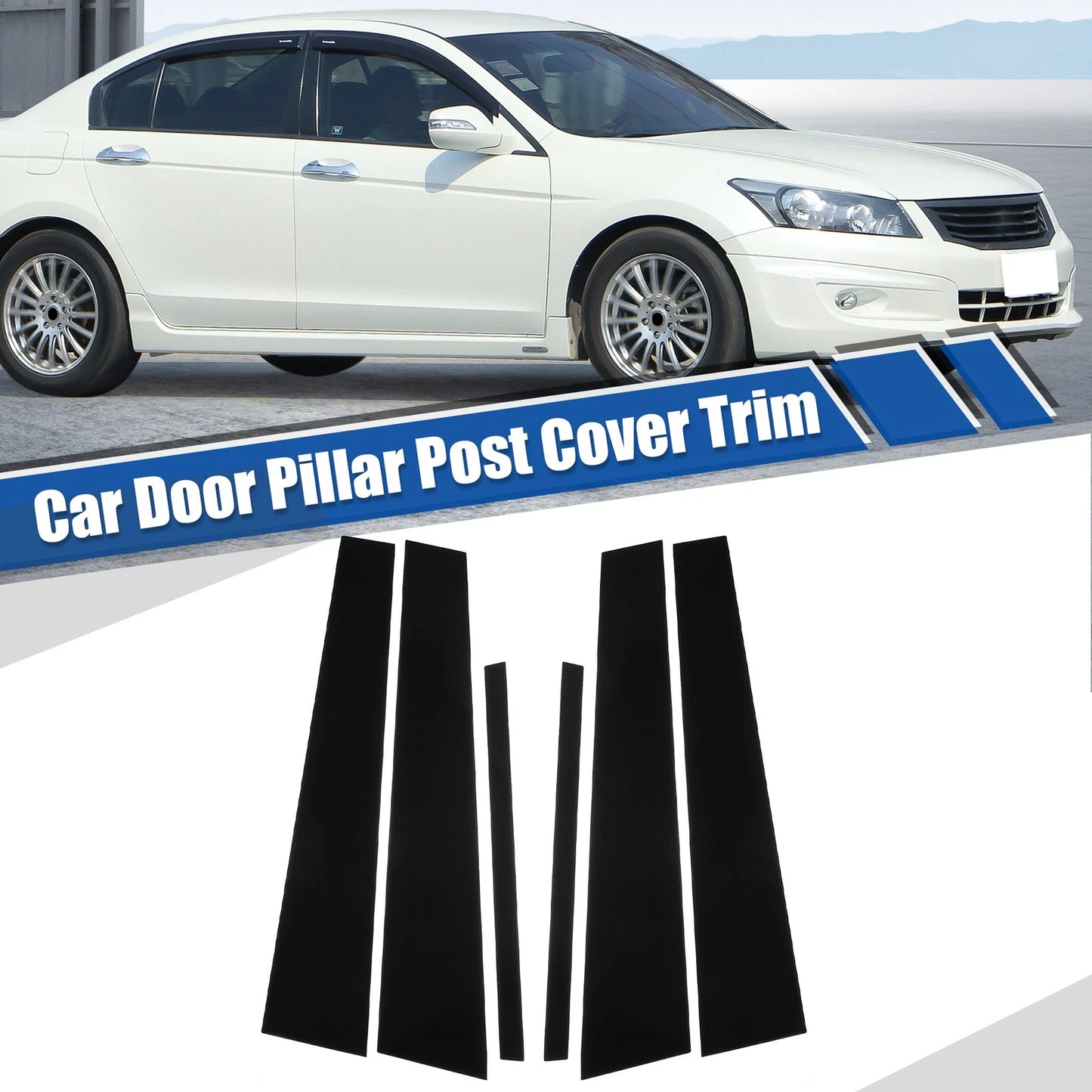 Glossy Black Car Door Window Pillar Post Covers for Honda Accord (2008-2012)