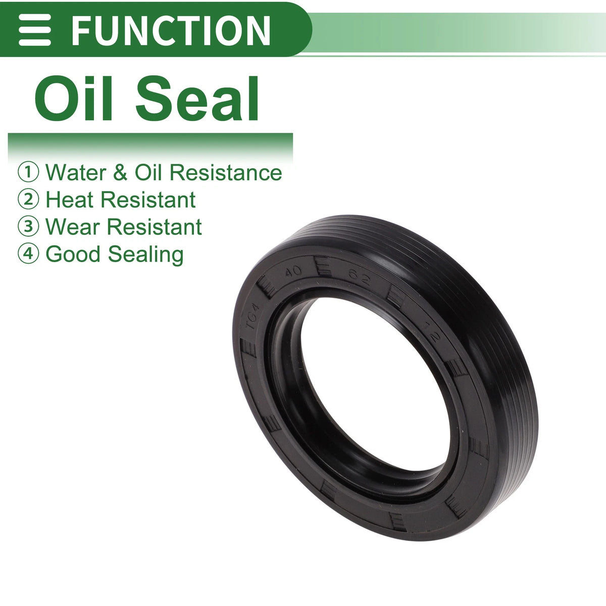 Oil Seal 40x62x12mm NBR Rubber High Pressure Black 5 Pcs