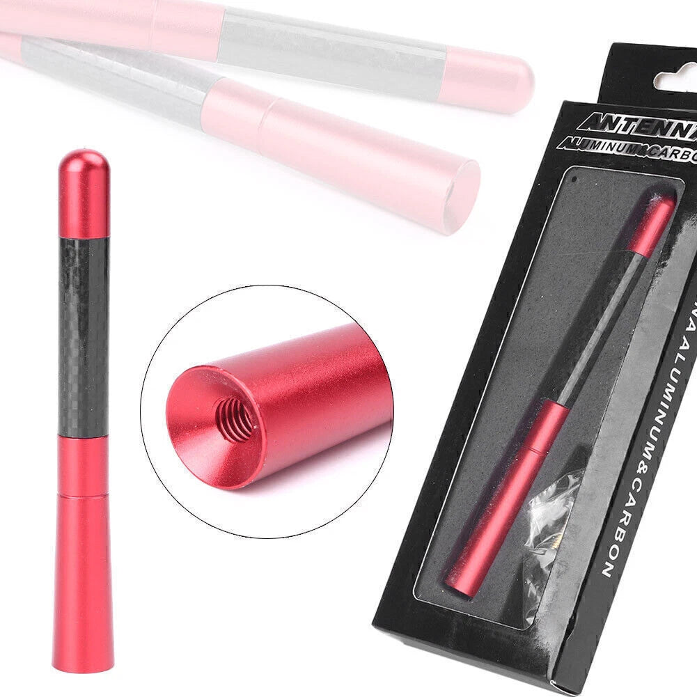 Red Carbon Fiber FM AM Radio Aerial Antenna for Universal Car (No Year)
