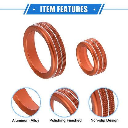 4 x Car AC Climate Control Knob Rings for Ford Maverick (2022-2023) Orange