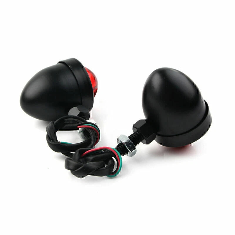 12V Motorcycle Turn Signal Lights - Red Blinker Indicators for Universal Models