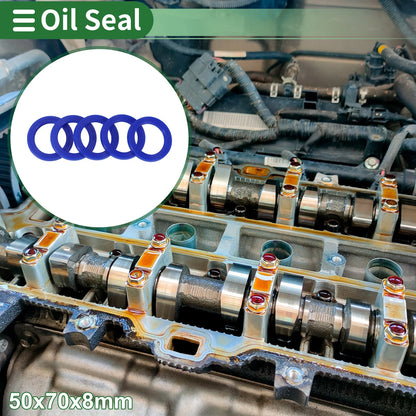 Oil Seal / 50x70x8mm 5 Pcs / Seal Ring Rotary Shaft TPU Blue for Car