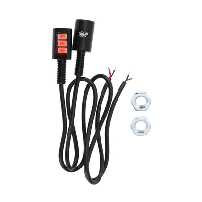 2 x License Plate Light 12V Led Tag Lamp for Motorcycle Waterproof Red Black