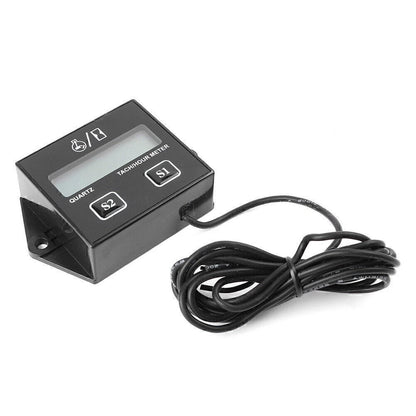 Digital Engine Tachometer Hour Meter for Moto Choppers ATV Spark Plug 2x