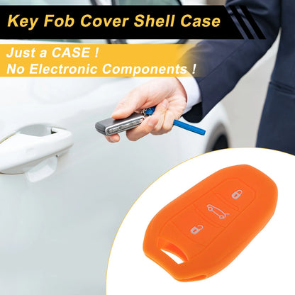Orange Key Fob Shell Cover Case for Peugeot 208/e208 (2019-2023)