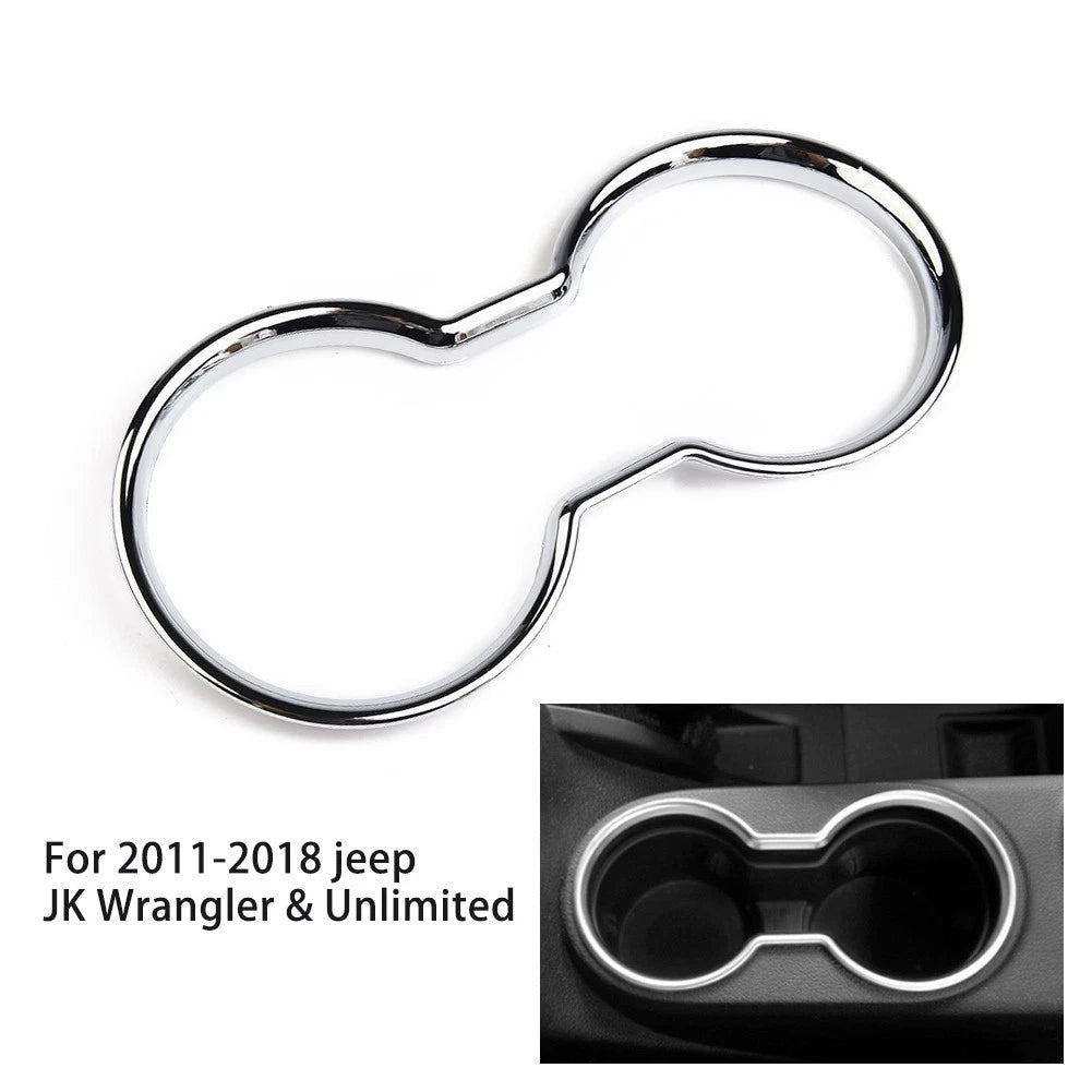 Replacement Cup Holder Trim Silver Water ABS Center Chrome Cover (2011–2018)