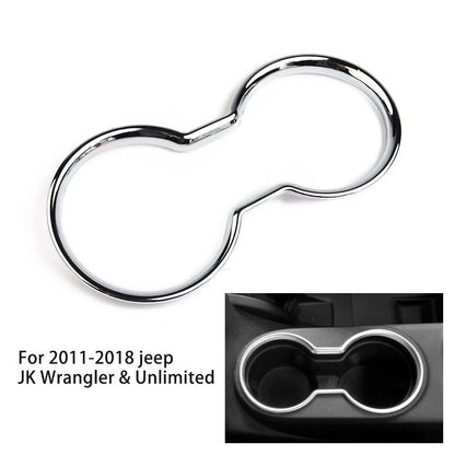 Replacement Cup Holder Trim Silver Water ABS Center Chrome Cover (2011–2018)