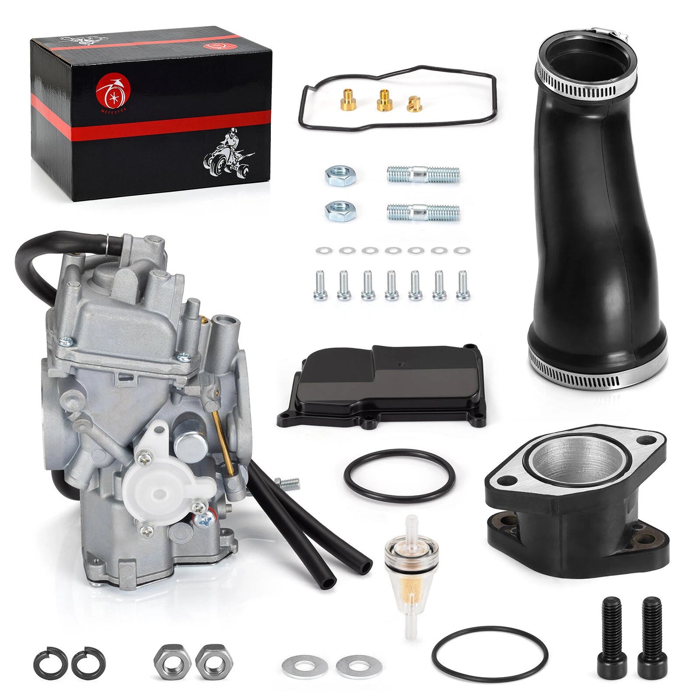 2 x Carburetor + Intake Manifold Boot Joint for Yamaha Warrior 350 (1987–2004)