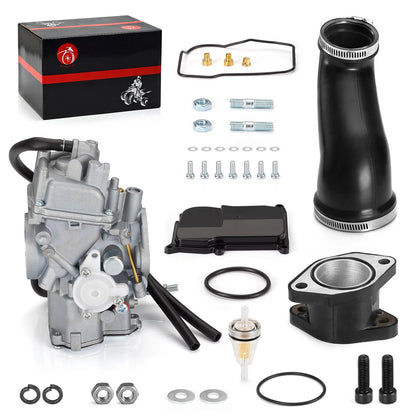 2 x Carburetor + Intake Manifold Boot Joint for Yamaha Warrior 350 (1987–2004)