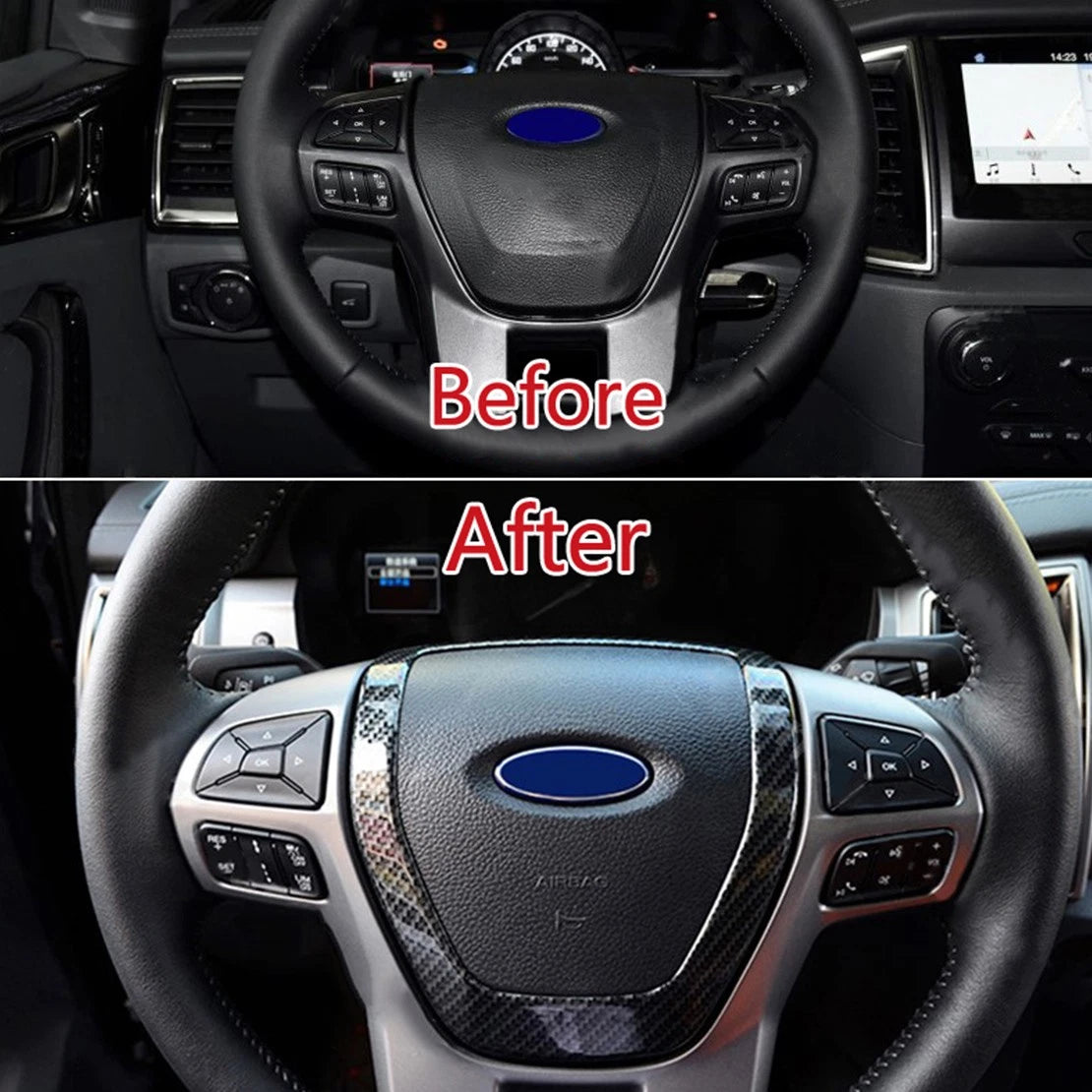 Steering Wheel Cover Frame for Ford Ranger Everest Endeavour (2015-2019)
