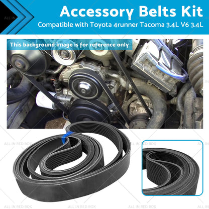 4PK870 Accessory Belts Kit for Toyota 4Runner Tacoma 3.4L V6 (1995-2004)