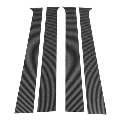 4 x Pillar Window Trim for Dodge Ram (2004-2008) Carbon Fiber Pattern Black