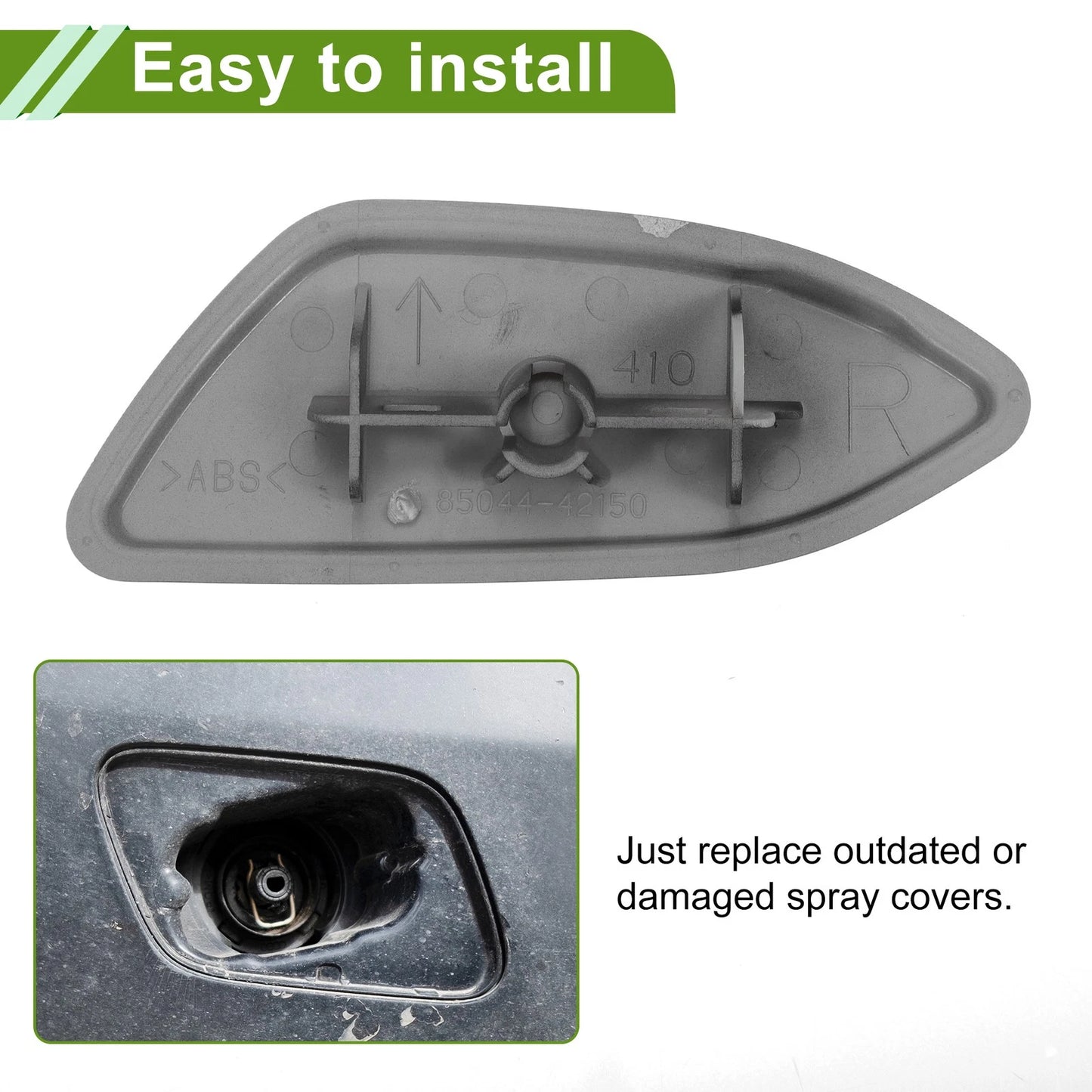 Front Right Washer Nozzle Cover for Toyota Rav4 (2010-2012) Gray