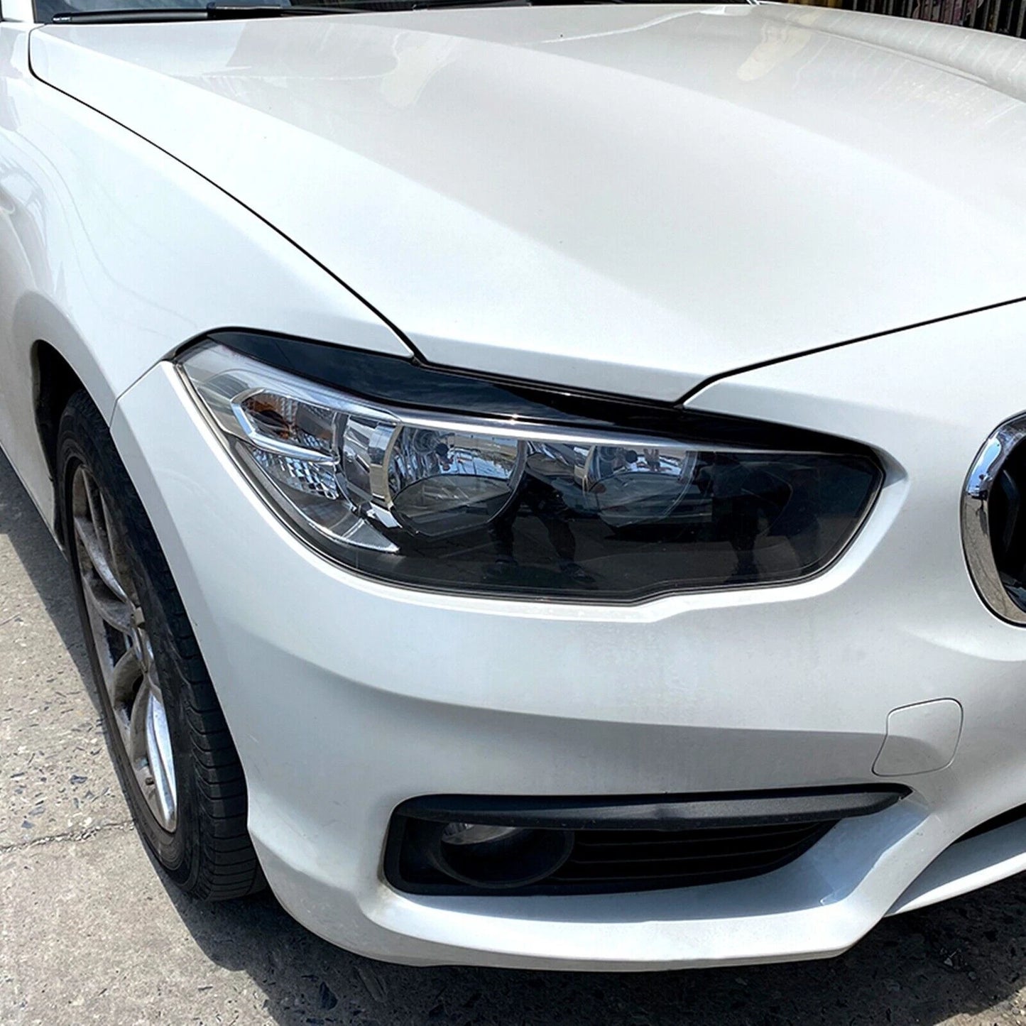 2 x Headlight Eyelid Trim Covers Gloss Black for BMW F20 F21 (2015-2019)