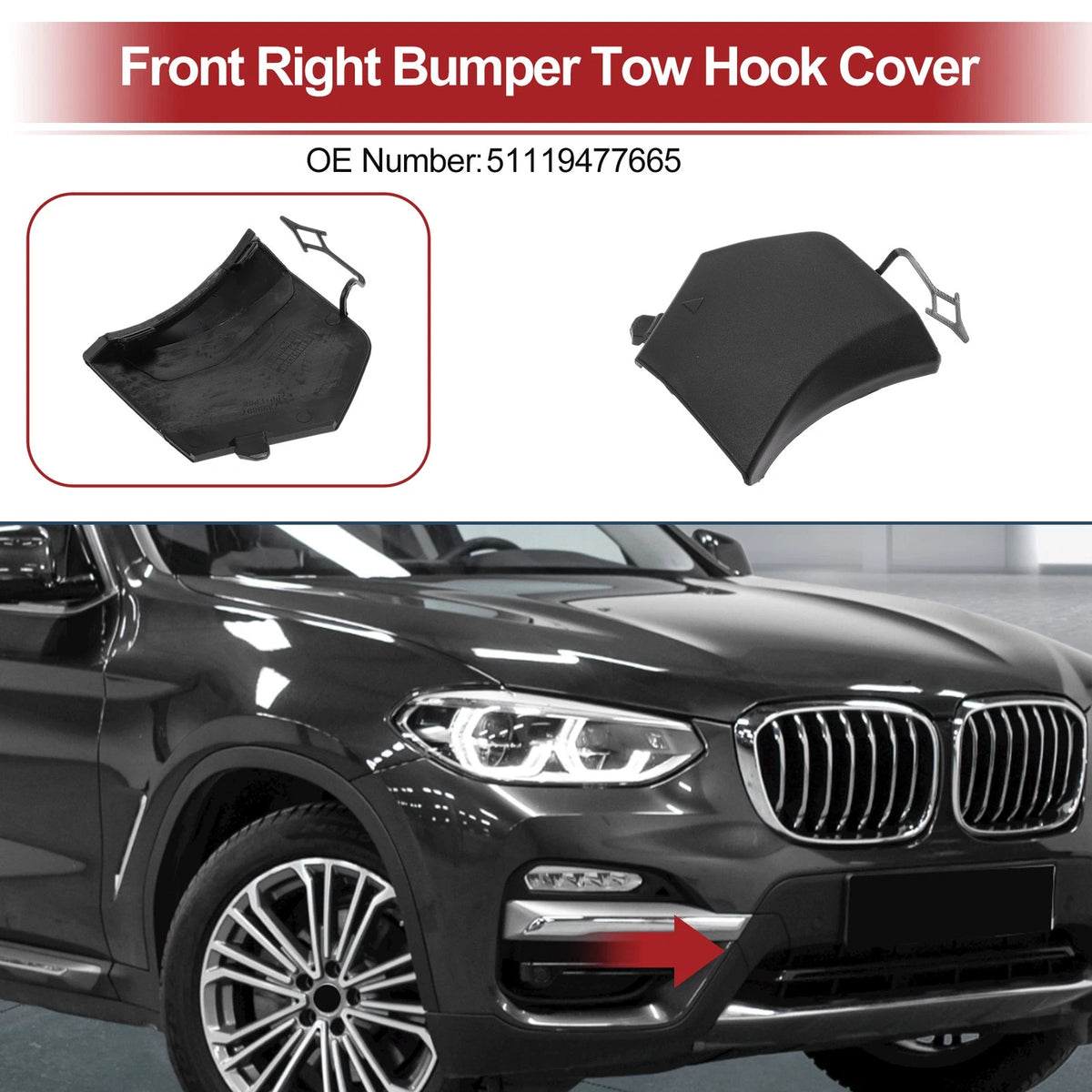 Tow Hook Cover Cap for BMW X3 G01 G08 (2018-2023)