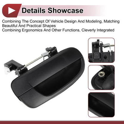 Exterior Door Handle for Hyundai Accent Rear Right Black ABS (2010-2017)