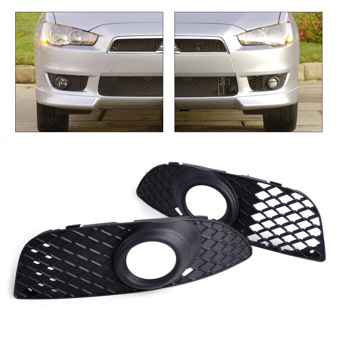 Fog Light Lamp Grille Bezel Cover for Mitsubishi Lancer (2008-2017)
