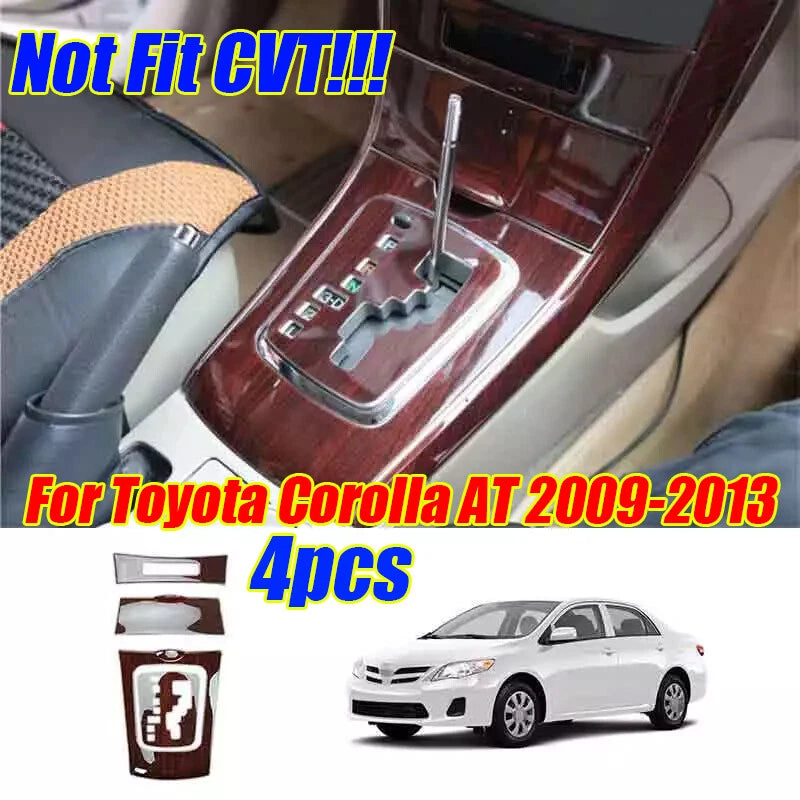 Console Gear Shift Panel Cover / Glossy Wood Grain for Toyota Corolla AT (2009–2013)