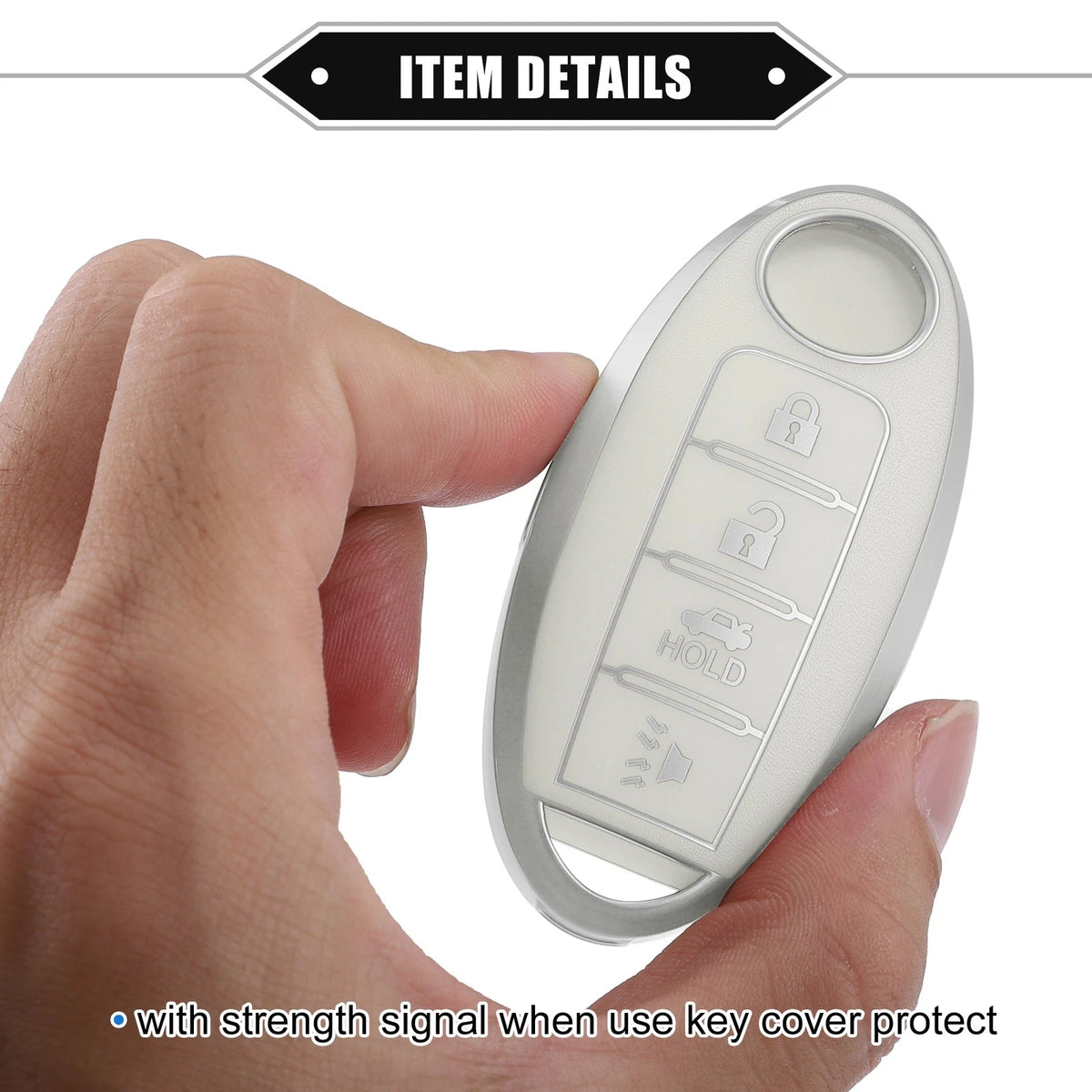 4 x Key Fob Shell Cover Case for Nissan Altima (2007-2020) Flexible White