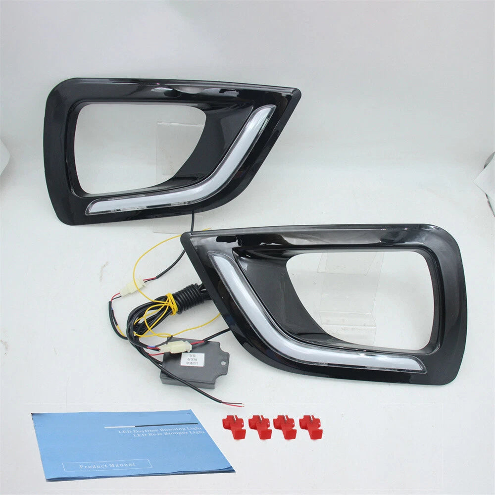 Fog Light Covers w/ Turn Signal DRL for Nissan Navara NP300 (2015-2018)