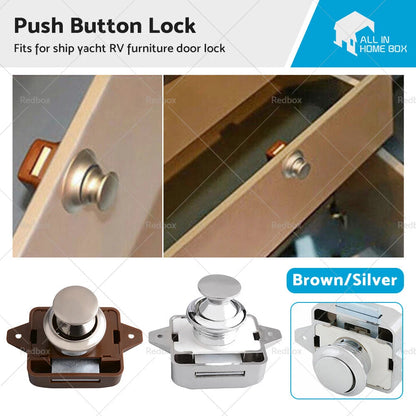 Push Button Latch Knob Catch Lock for RV Drawer Cupboard Door (AU)