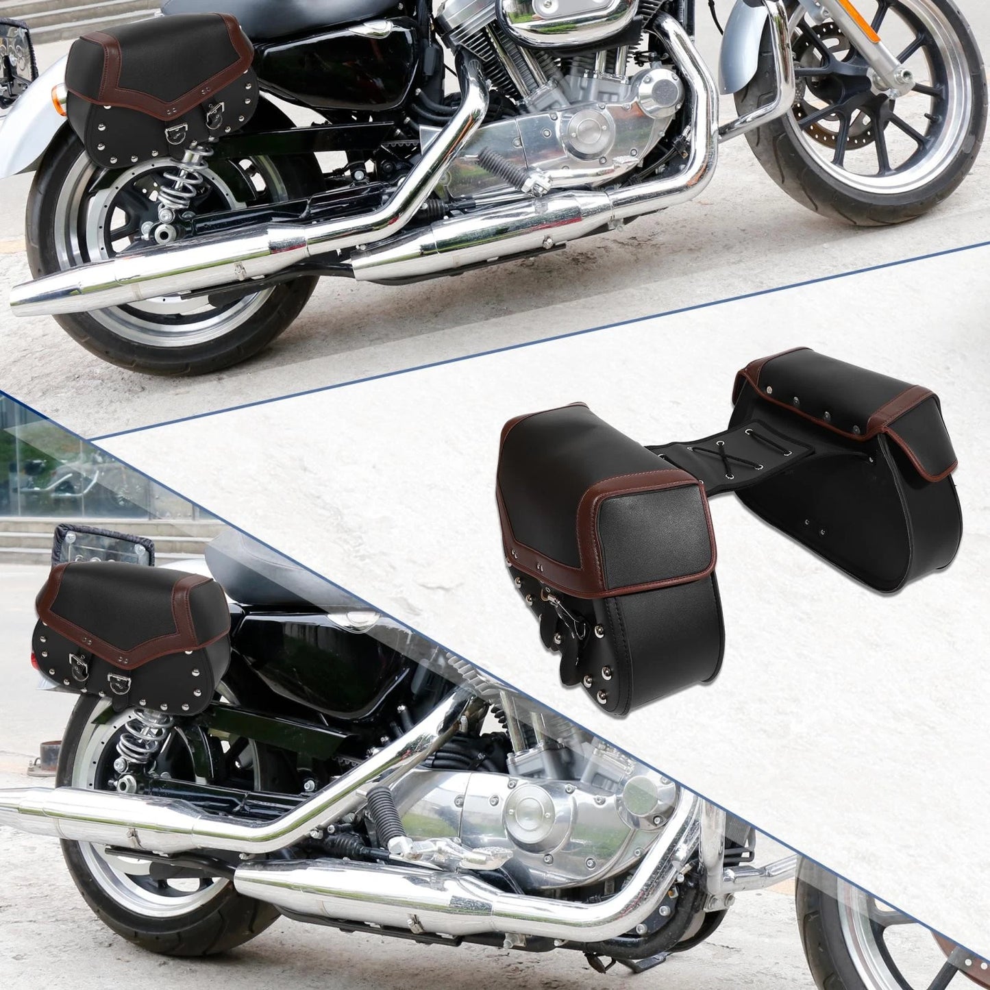 1 Pair Saddlebag Handlebar Bags for Motorbike