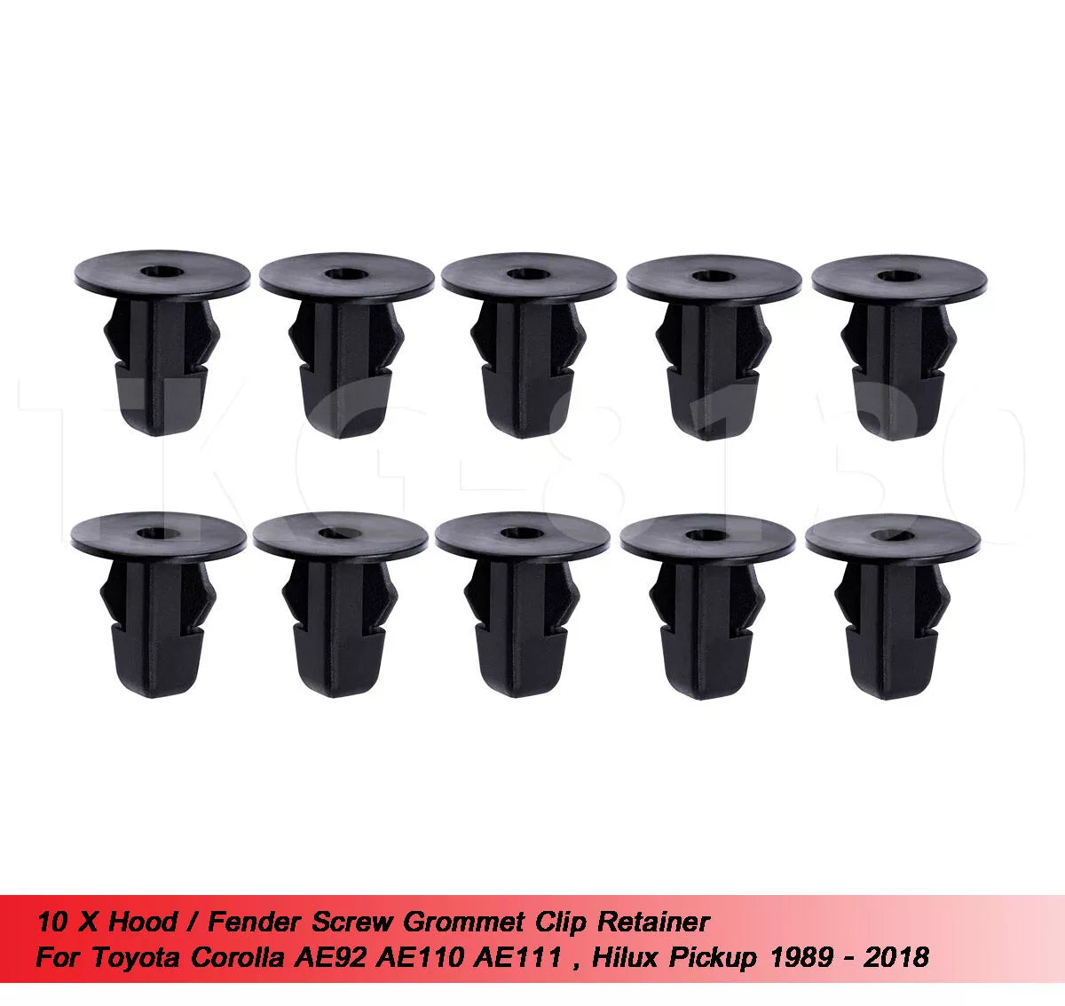 10 x Hood Fender Screw Clips for Toyota Hilux (1989-2016)