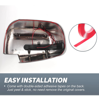 Chrome Plated Rearview Mirror Cover Overlay for Mitsubishi L200 (2006-2023)