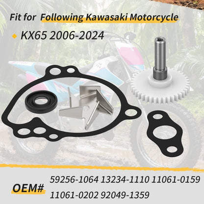 Water Pump Impeller Gear Rebuild Kit Gasket Oil Seal for Kawasaki KX65