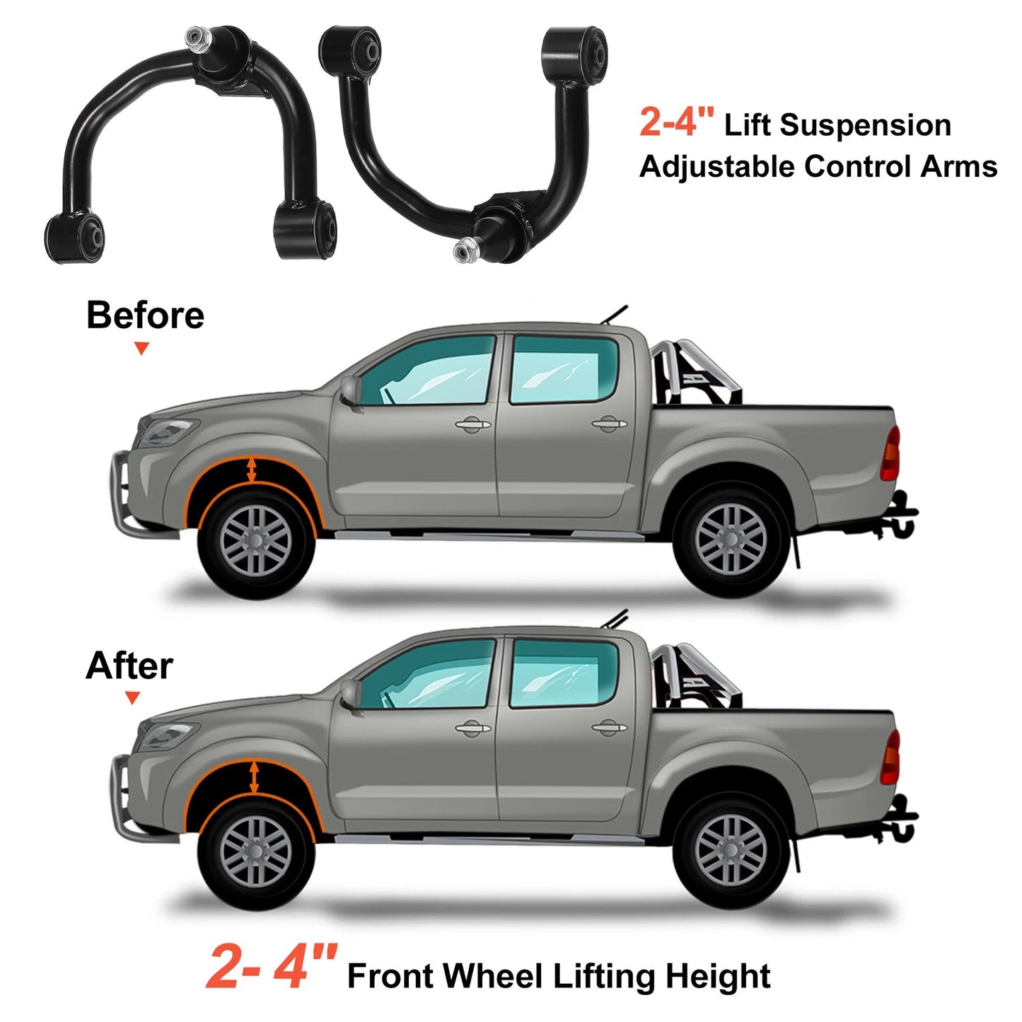 Front Upper Control Arm 2 x for Ford F150 (2004-2022) w/ Ball Joint Lift Kit