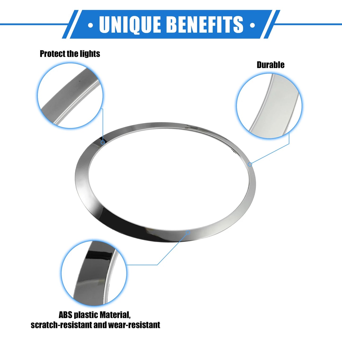 Front Side Headlight Trim Rings for BMW Mini F55 (2014-2021) - Silver Tone