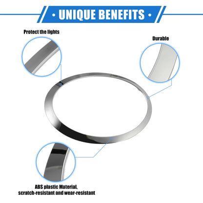 Front Side Headlight Trim Rings for BMW Mini F55 (2014-2021) - Silver Tone