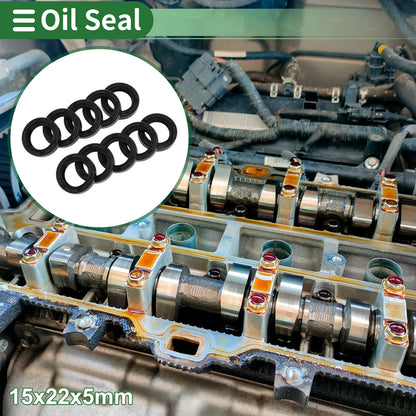 Oil Seal 15x22x5mm Seal Ring Rotary Shaft NBR Rubber High Pressure Black for Make Model