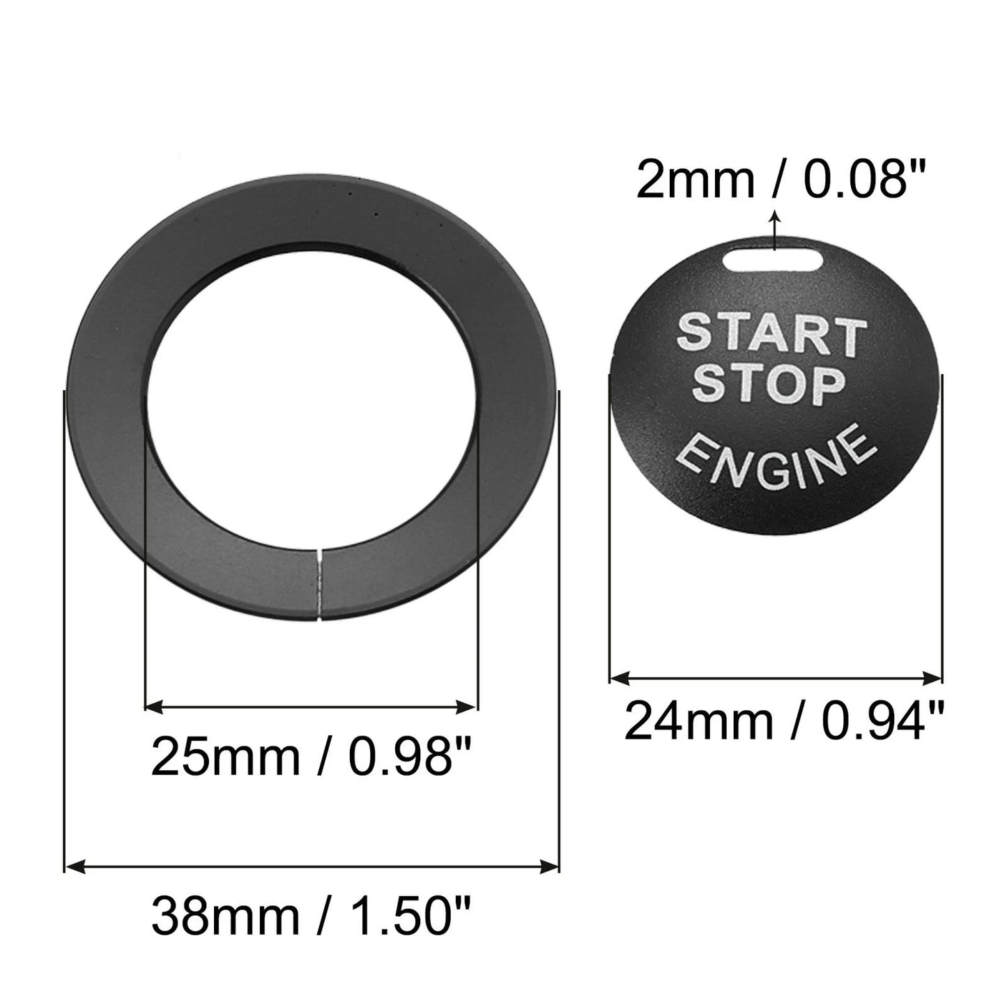 Push Start Button Cover & Ring for Infiniti Q50 Q60 QX60 - Black