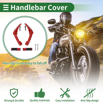 Hand Grips Cover Kit for Motorcycle Aluminum Rubber Red