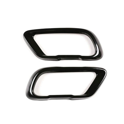 2X Black Stainless Exhaust Pipe Cover Trim for BMW X5 G05 X7 G07 (2019–2021)