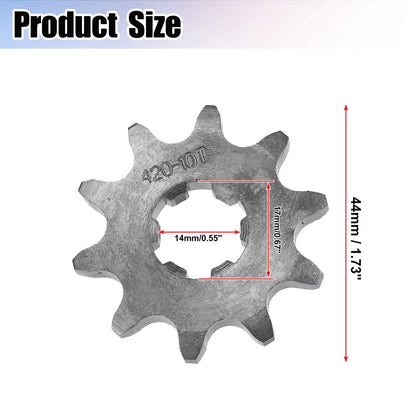 1 x Set 420 10T 17mm Motorcycle Front Engine Sprocket for Dirt Bike Mini Bike
