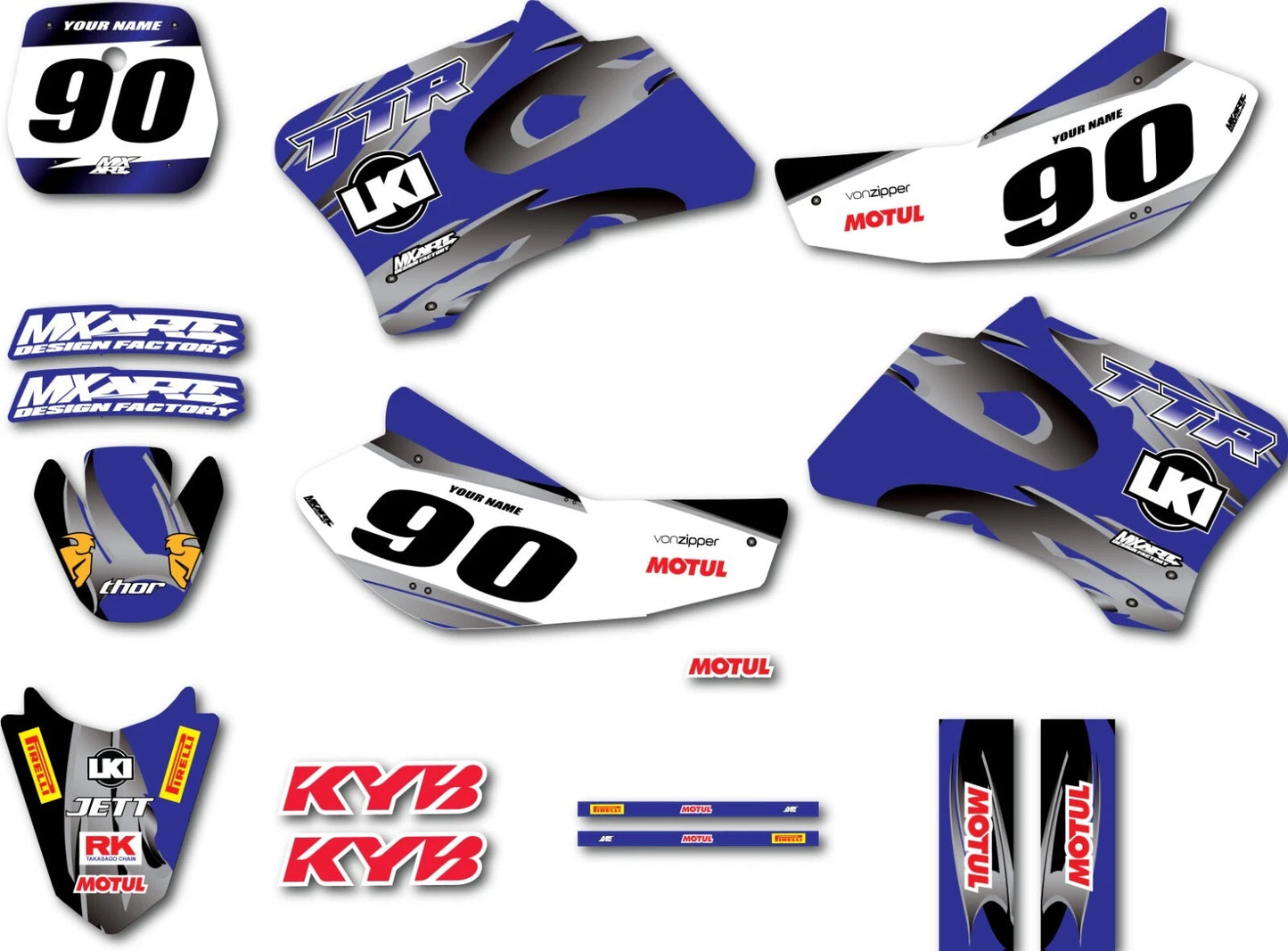 Custom Graphic Kit for Yamaha TTR 90 Decals Stickers