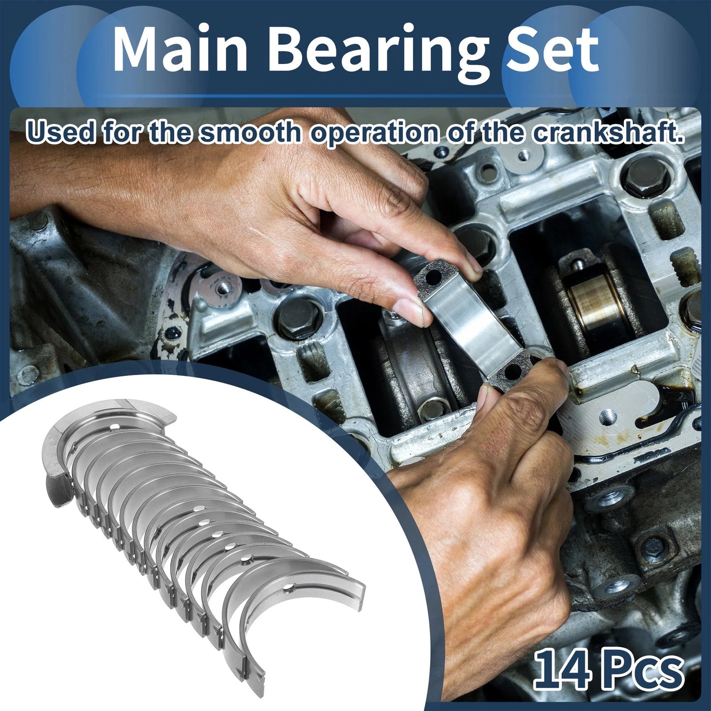 Main Bearing Set for BMW 128i 2008-2013 - 14 Pcs