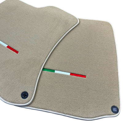 Beige Floor Mats for Ferrari Roma (2021-2024) Italian Edition