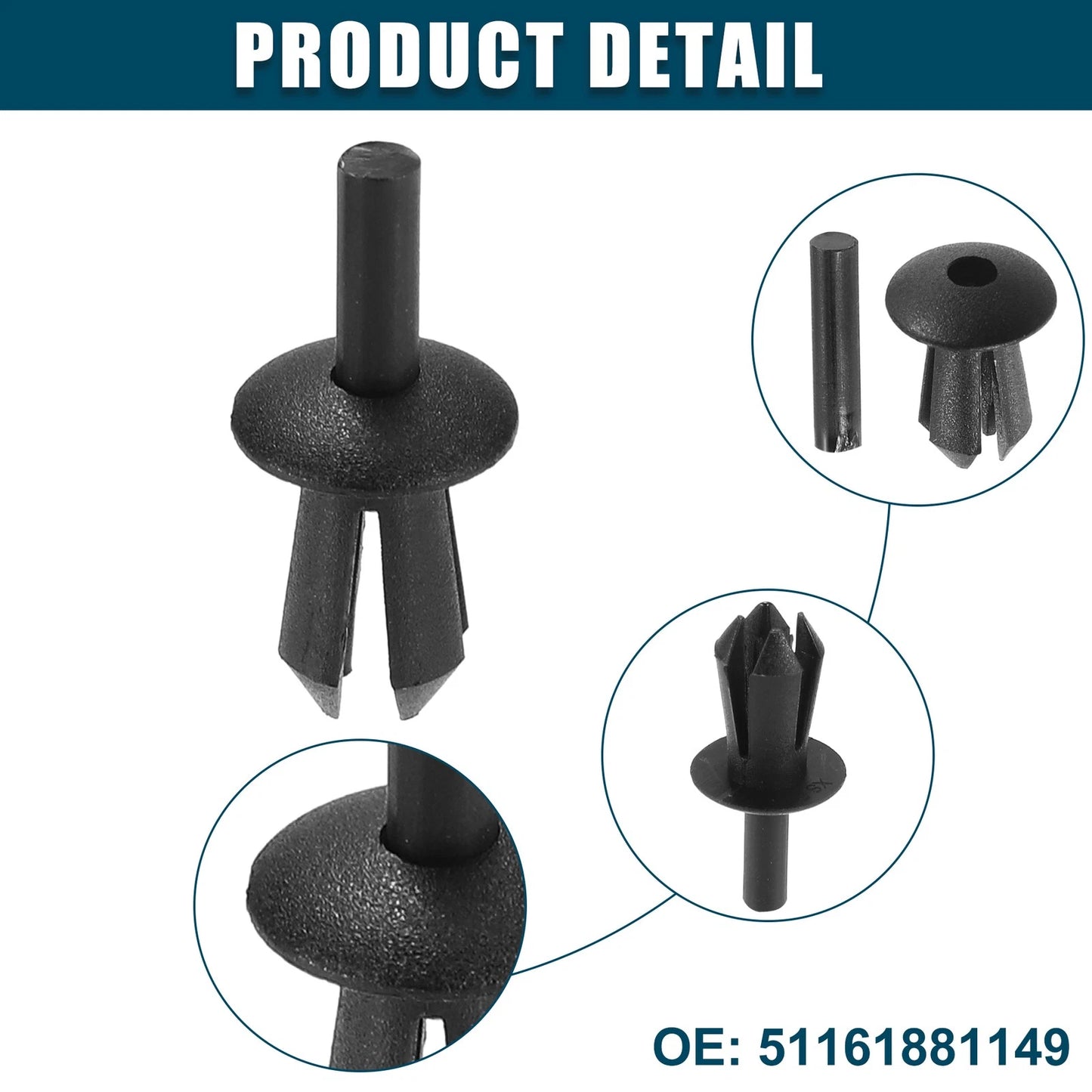 Fender Liner Clips for BMW 128i (20 Pcs) - Replacement Parts (2008-2013)