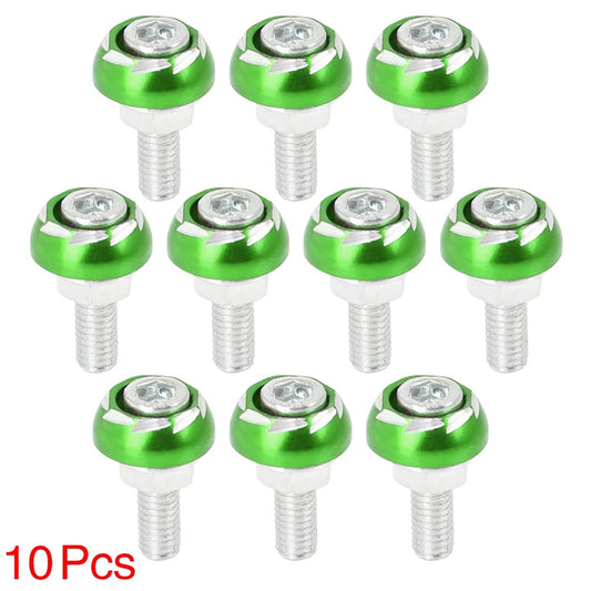 10pcs 6mm Bolt Screw Fastener for Motorcycle License Plate Frame Green