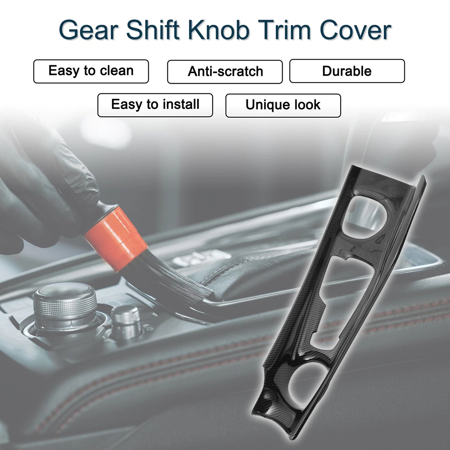 ABS Gear Shift Knob Cover Sticker for Toyota C-HR 2018-2022 Carbon Fiber