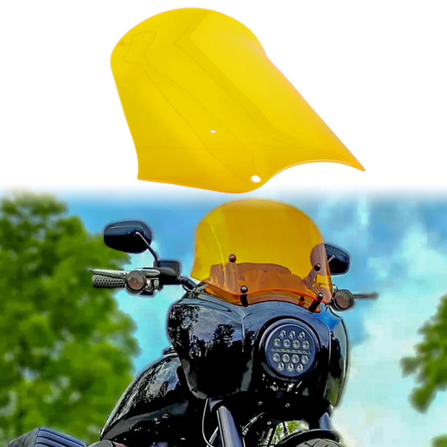 Yellow Windshield Guard for Harley Dyna Softail Street Bob Low Rider (2006-2023)